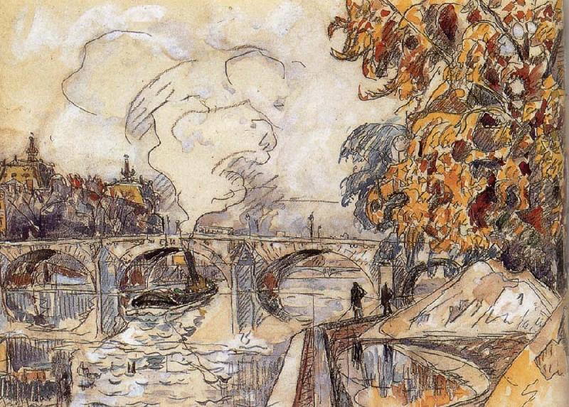 Paul Signac Bridge and station oil painting image